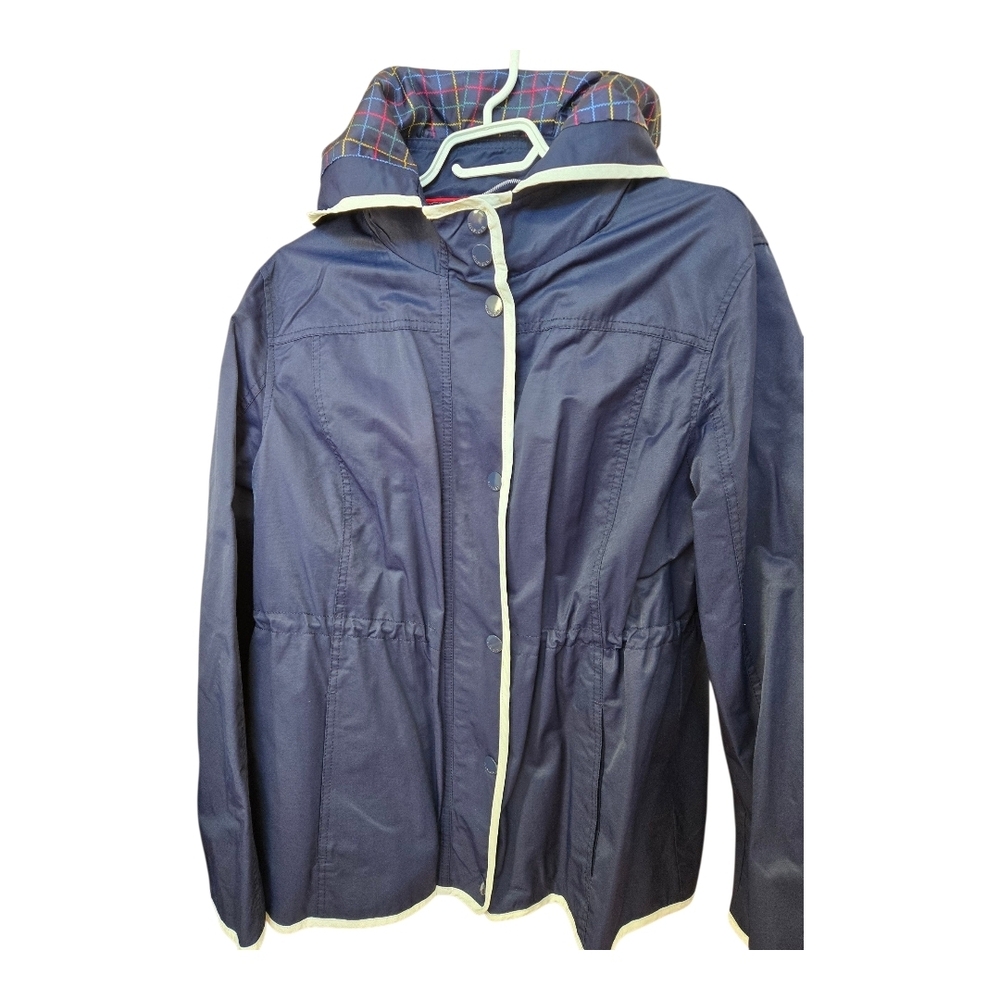 Tommy Hilfiger Navy Jacket with Multicolor Plaid
